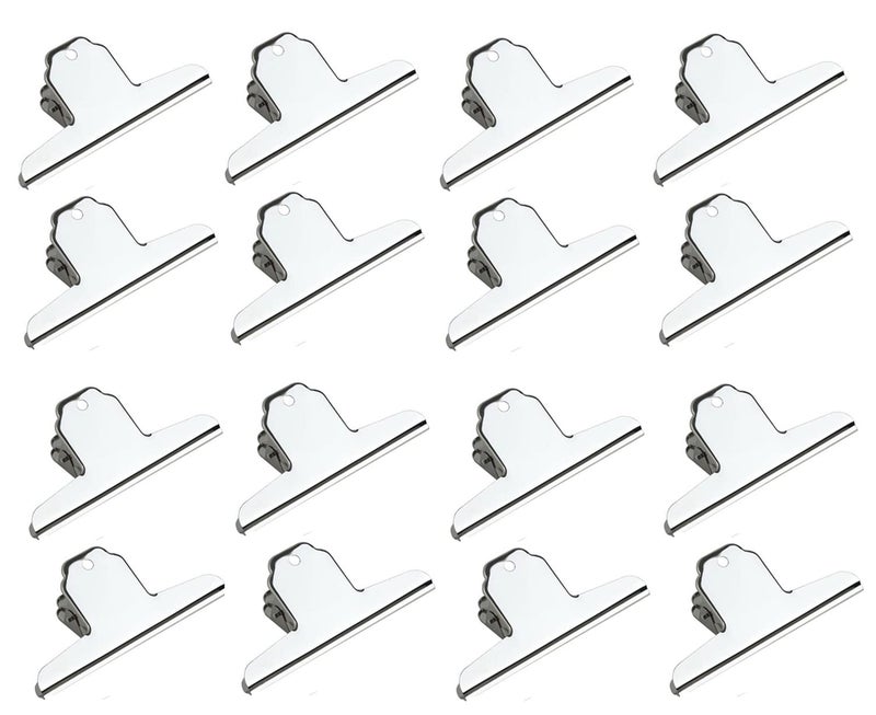 XMHF 7inch Large Bulldog Clip, Silver Stainless Steel File Money Binder Clips Clamps Metal Food Bag Paper Clips for Home Office School Paper Supplies 4Pack - Image 1